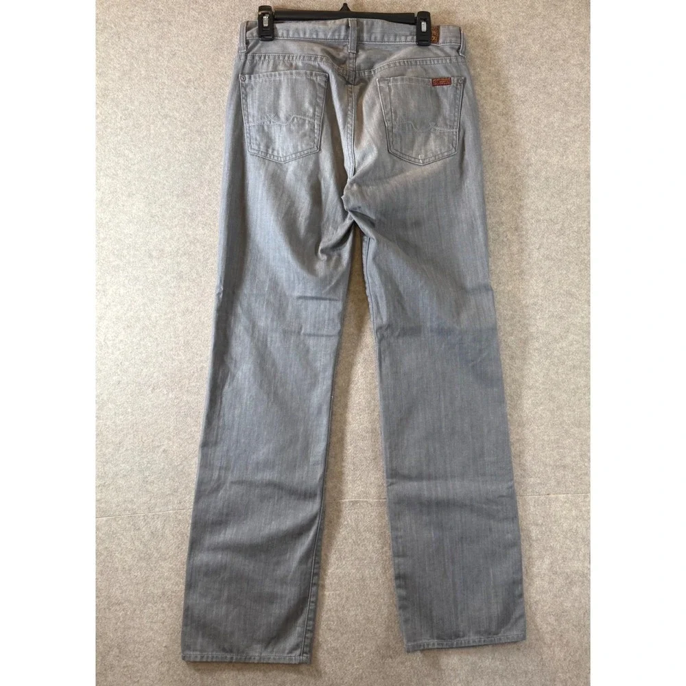 7 For All Mankind Austyn Jeans 29 Relaxed Straight Grey Denim Made in USA